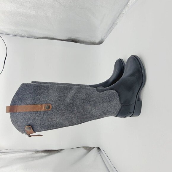 NEW Sam Edelman Penny Gray Black Mixed Media Tall Riding Boots Women's Size 5.5 - Picture 6 of 11